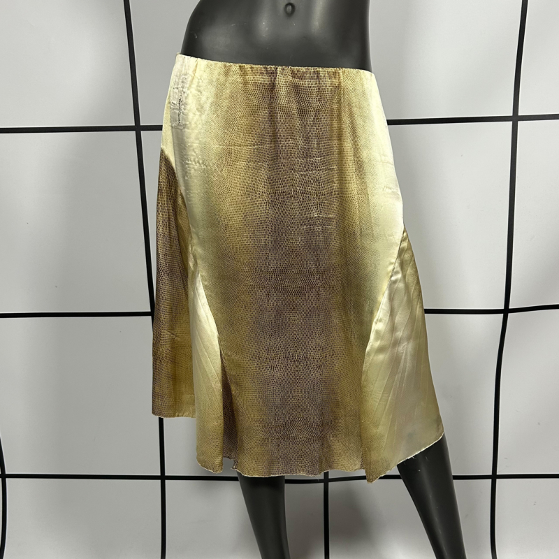 2000s Roberto Cavalli Reptile Print Midi Skirt