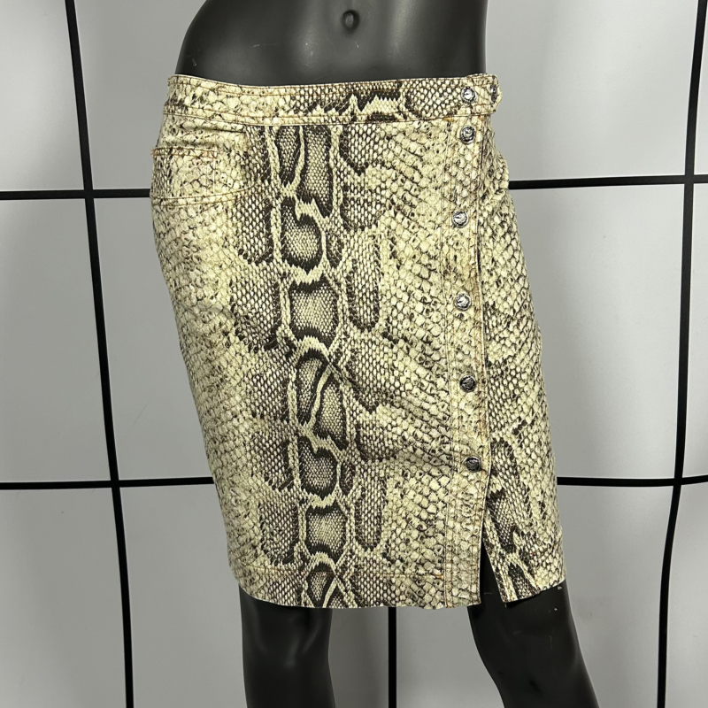 2000s Roberto Cavalli Snake Print Skirt