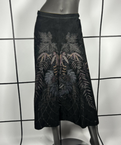 1970s Roberto Cavalli Suede Handpainted Midi Skirt