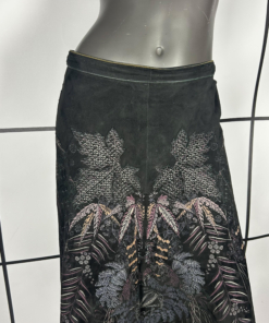 1970s Roberto Cavalli Suede Handpainted Midi Skirt - Image 2