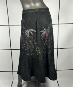 1970s Roberto Cavalli Suede Handpainted Midi Skirt - Image 7