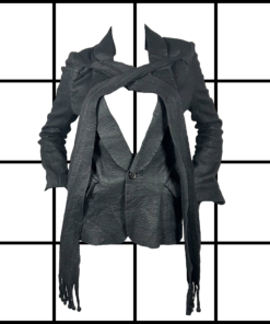 A/W2005 Undercover Black Wrap Scarf Wool Blend Blazer