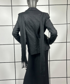 A/W2005 Undercover Black Wrap Scarf Wool Blend Blazer - Image 6